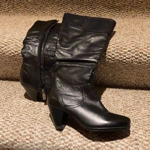 Brand new Black long boots with drapes.
